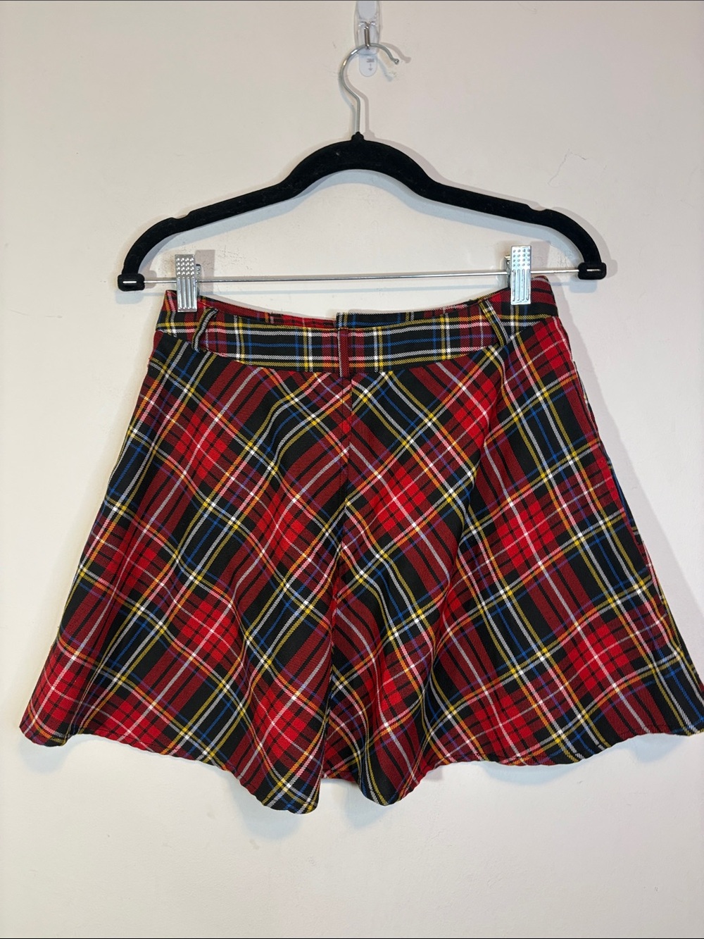 Marilyn Monroe Apparel Classic Red Plaid Academic Grunge Twirl Mini Skirt XS - Picture 3 of 7